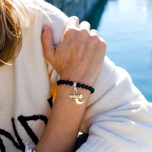 Berlocker - charm hängsmycke "I love you to the moon & back"